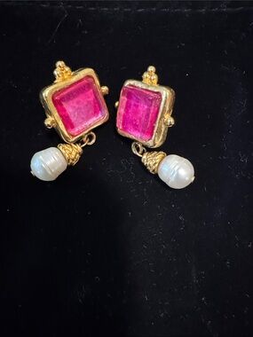 Authentic Susan Shaw Madeline Pearl Drop Earrings
